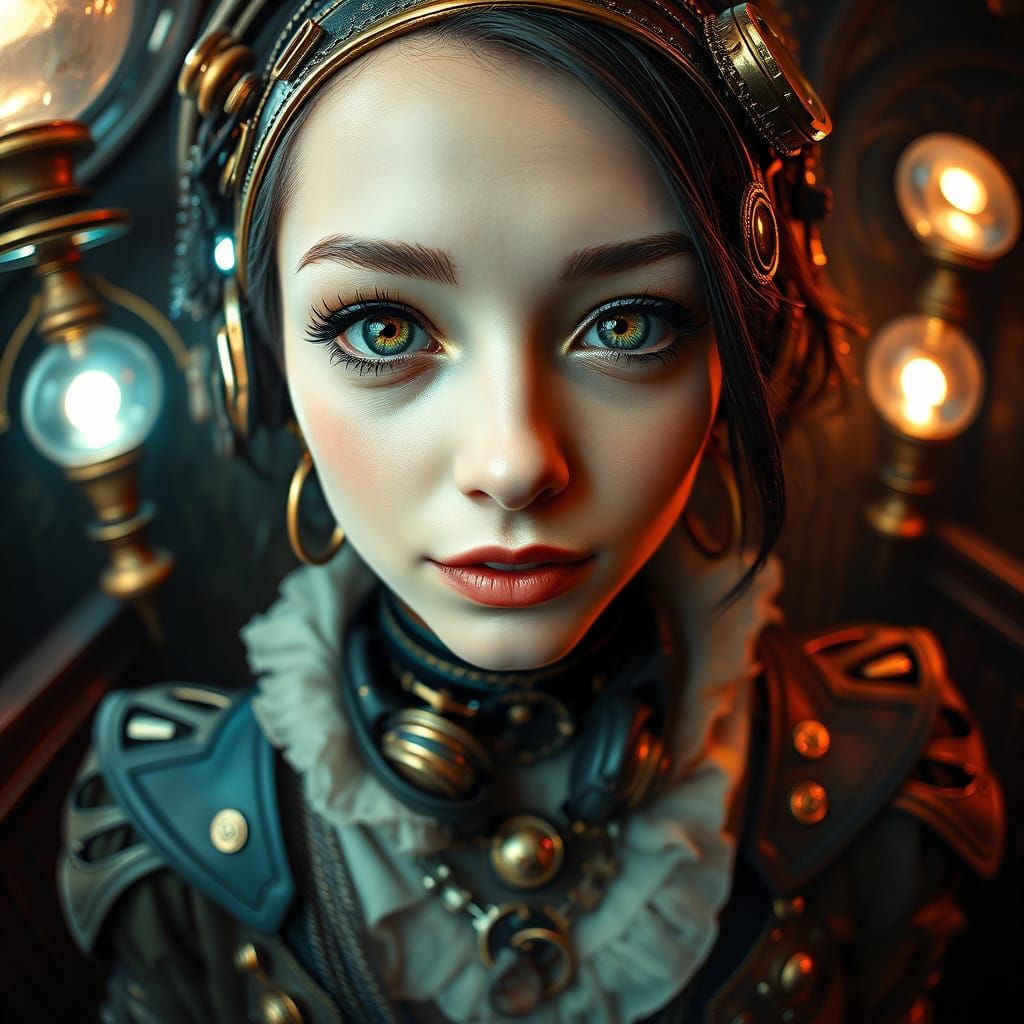 Steampunk Siren Captured in Futuristic, Biomechanical Aesthe...