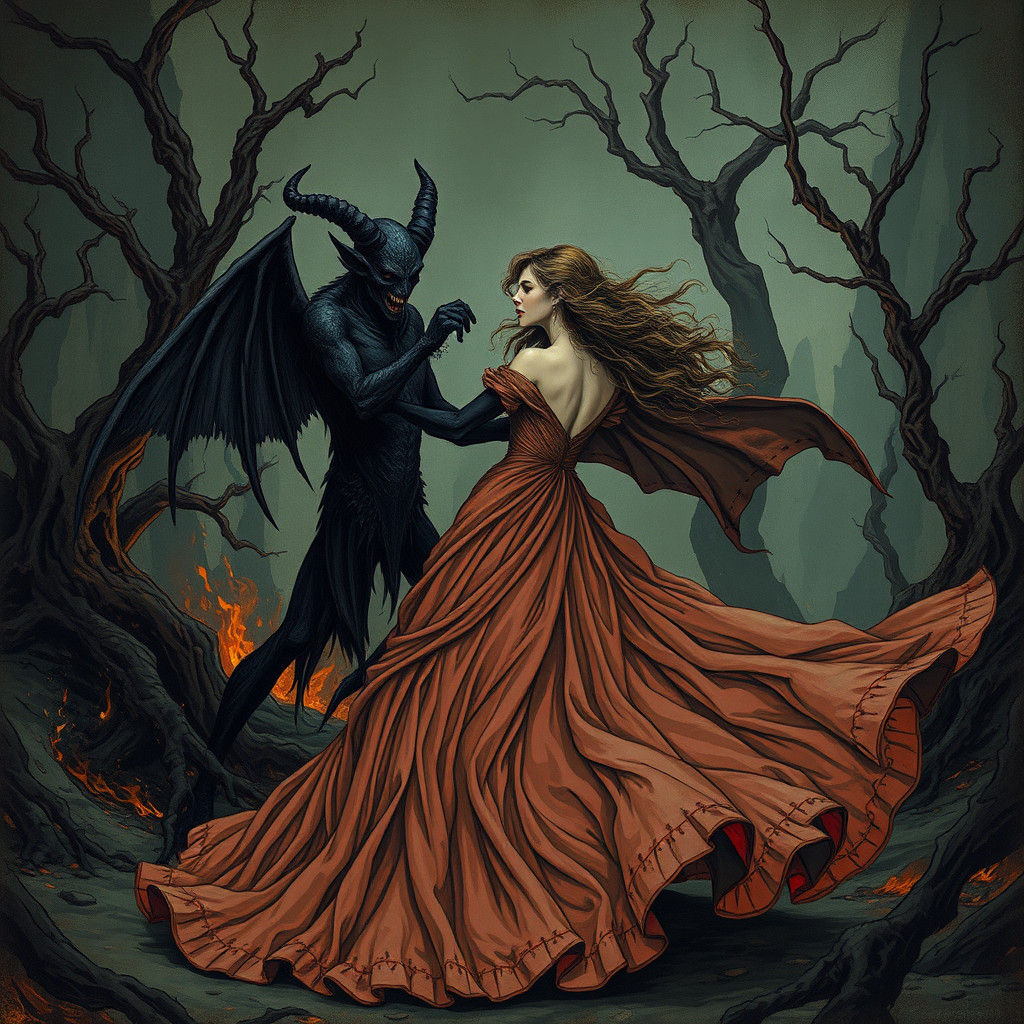 Dancing with Demons: A Hellish Illustration