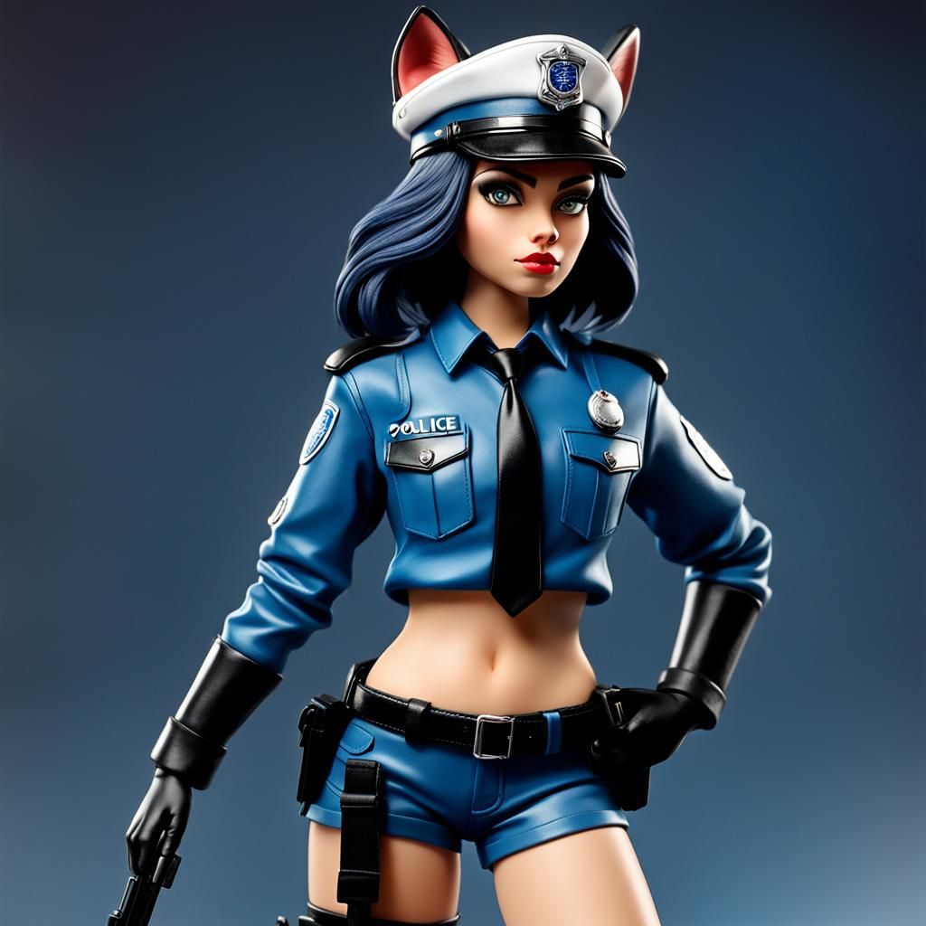 Furry Roxanne Wolf as a Policewoman
