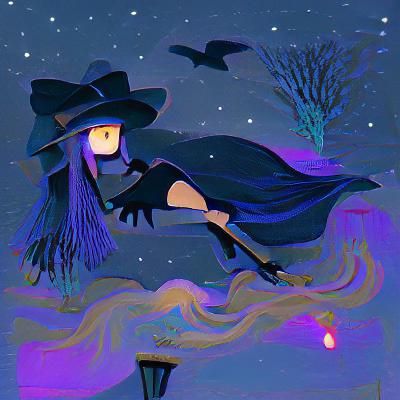 AI Generated Image of a Night Witch