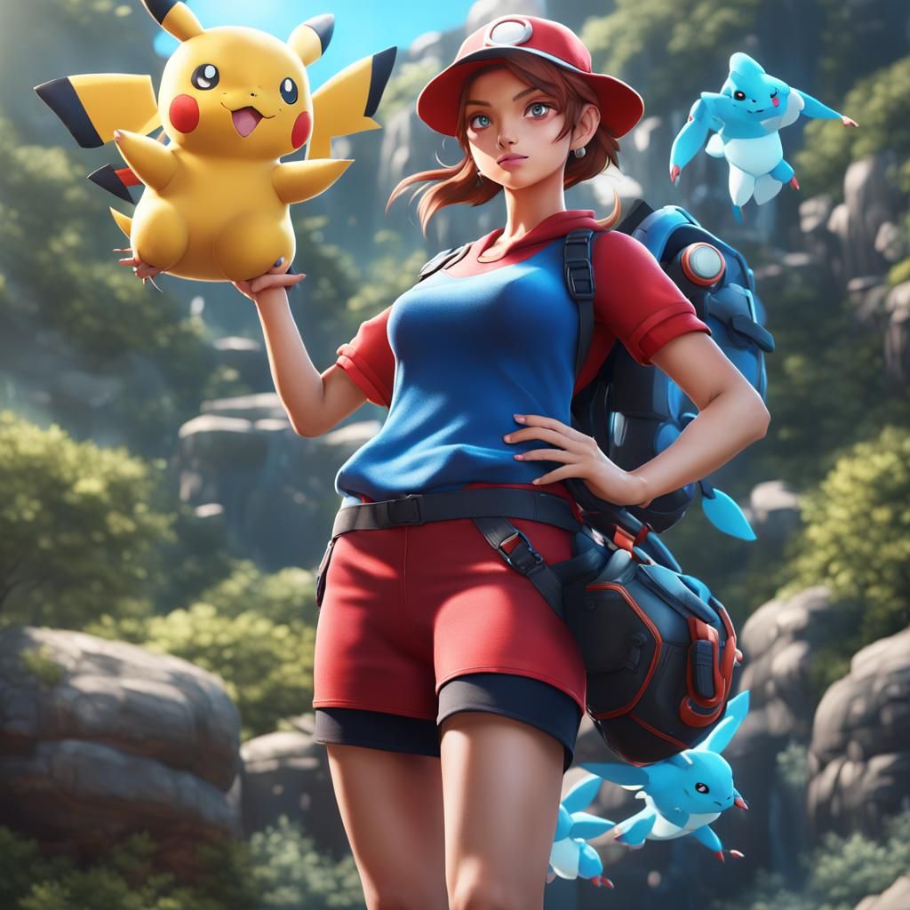Fantasy Art: Pokemon Trainer in Detailed Matte Painting