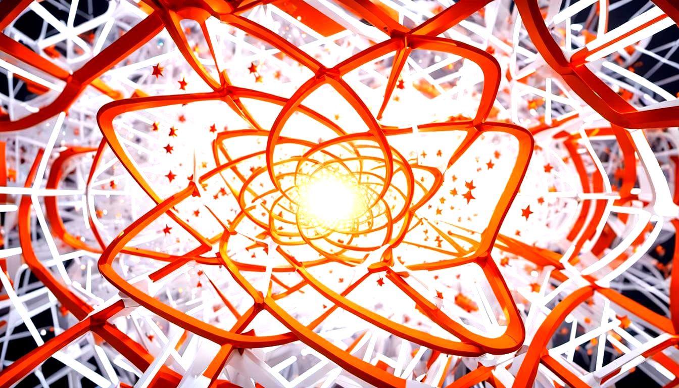 Glowing Stars: A Sci-Fi Pumpkin in Holographic Abstraction