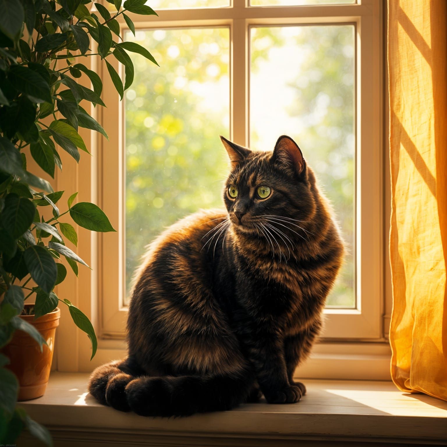 Surreal Feline Form in Whimsical Light