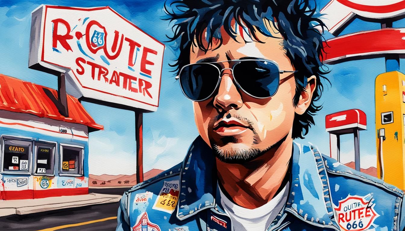 Pop Art Portrait on Route 66 with Graffiti