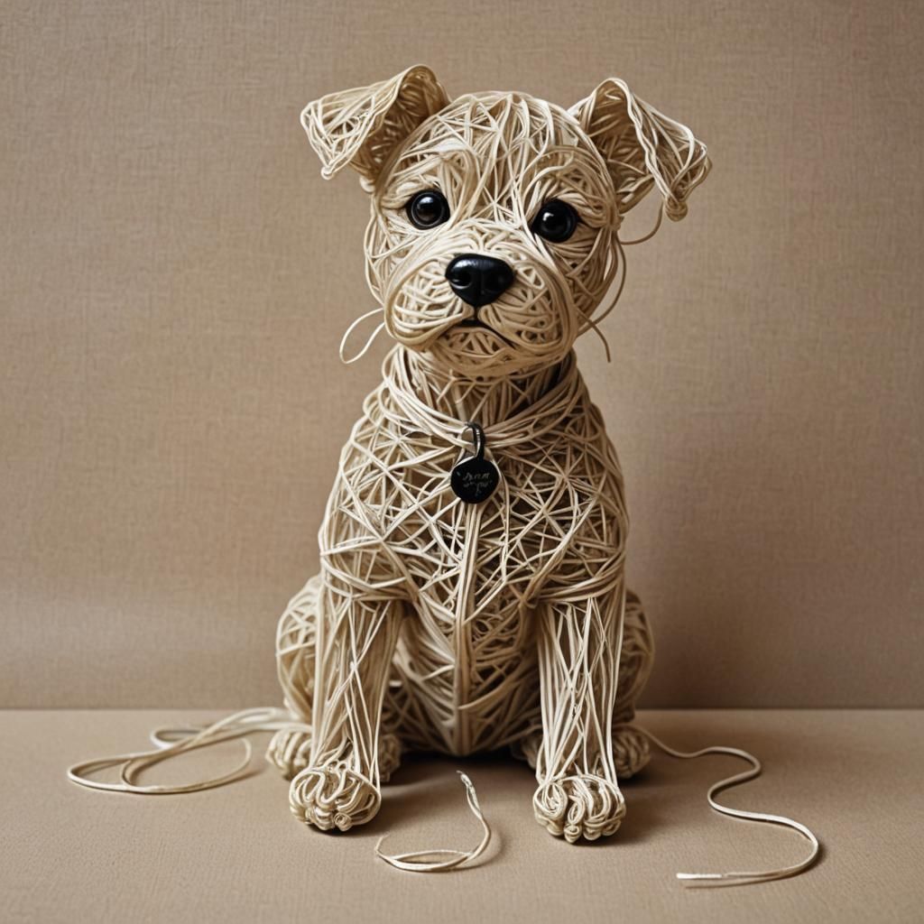 String Art Dog: A Whimsical AI Creation