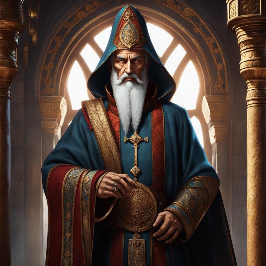 D&D Eastern Orthodox Priest: Detailed Matte Painting