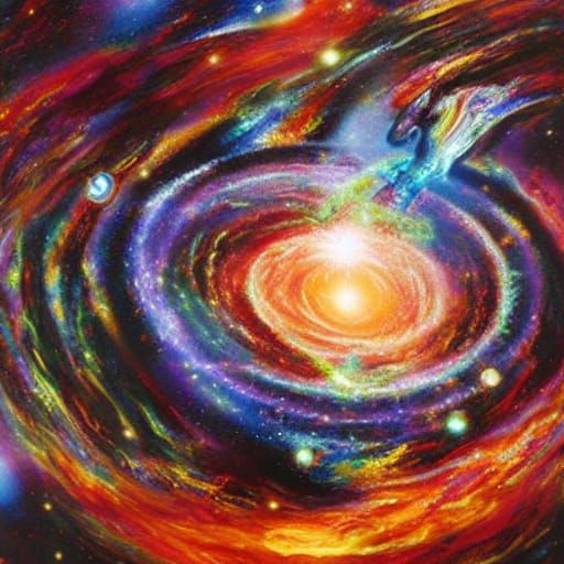 Cosmic Impasto Quasar Symphony by Masters