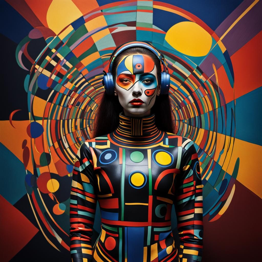 Abstract Models in Kandinsky Style Bodypaint