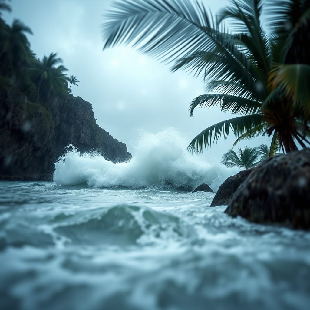 Turbulent Ocean Storm Captured in Vibrant Bokeh Photography