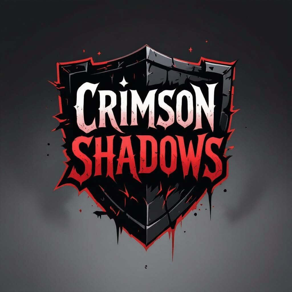 Crimson Shadows Shield on Moody Red and Black Background