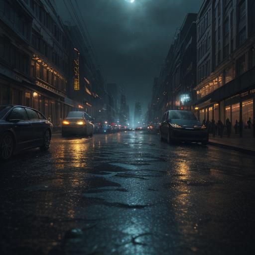 City Dusk Scene Disrupted, Film Still