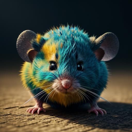 Mouse and Cupboard in Hyperrealistic Splash Art