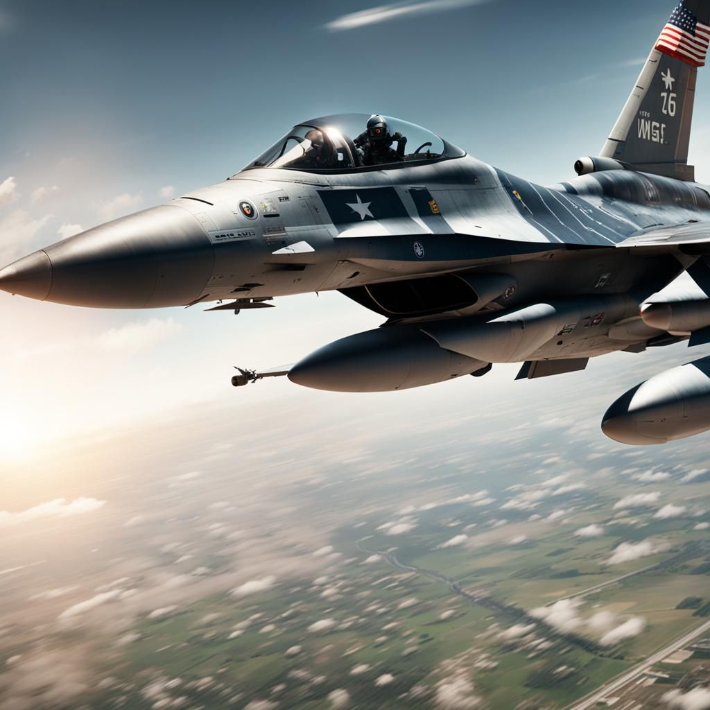 USAF Fighter Pilot in F-16: 3D Game Cinematic