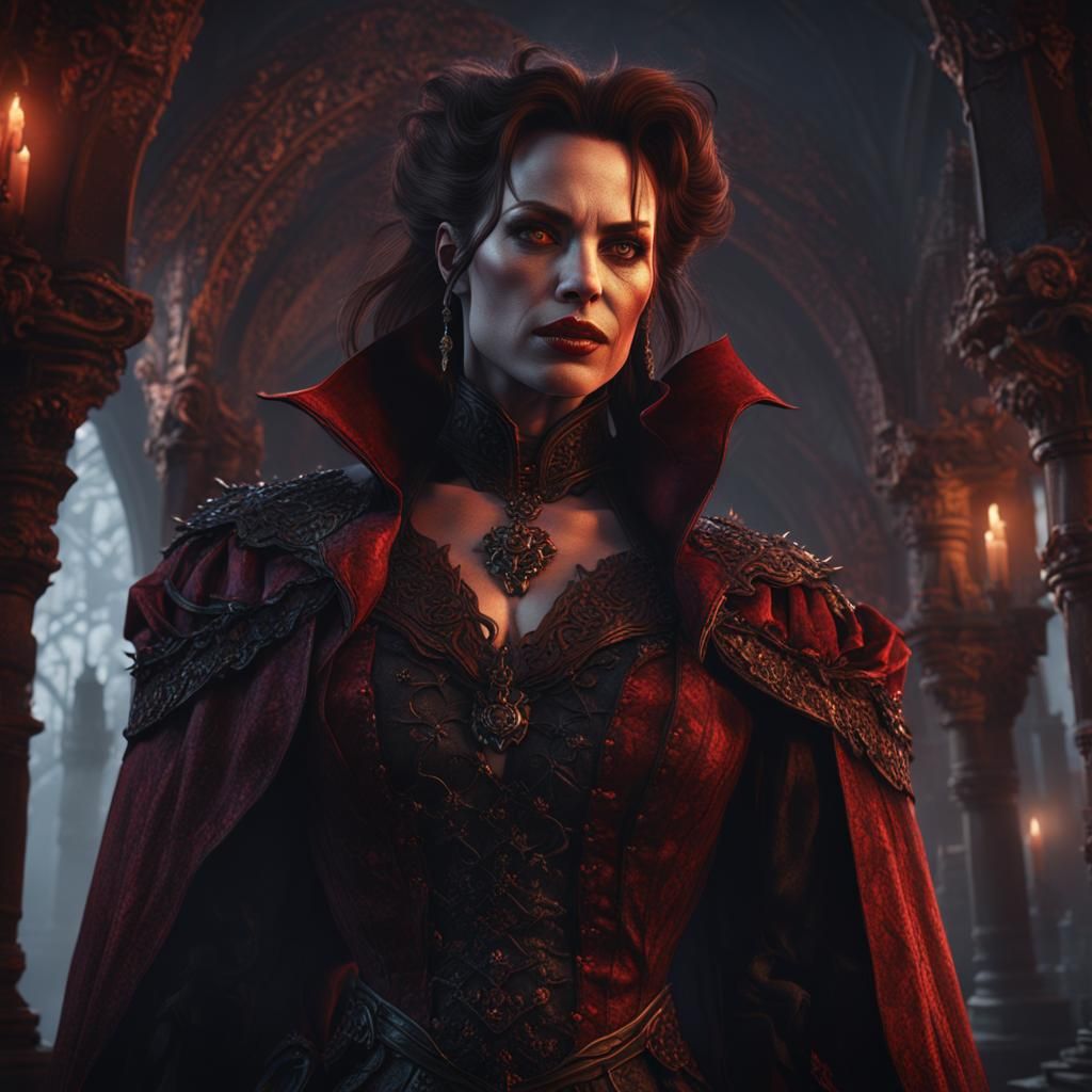 Female Vampire Detailed Matte Painting