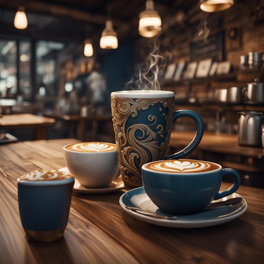 Elegant Coffee Mug with Latte Art