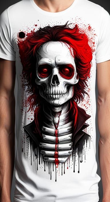Voodoo Horror Art in Black, Red, and White