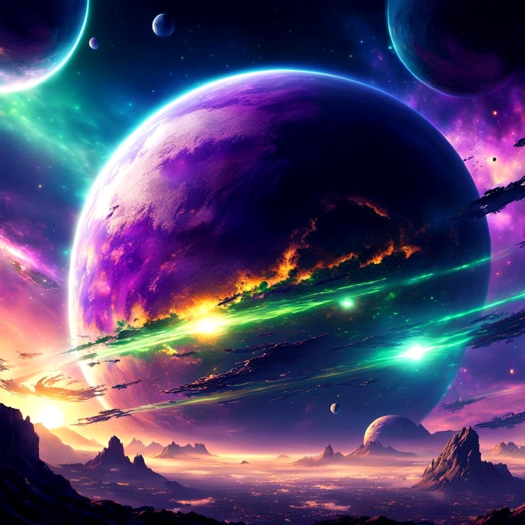 Colorful AI Generated Planet