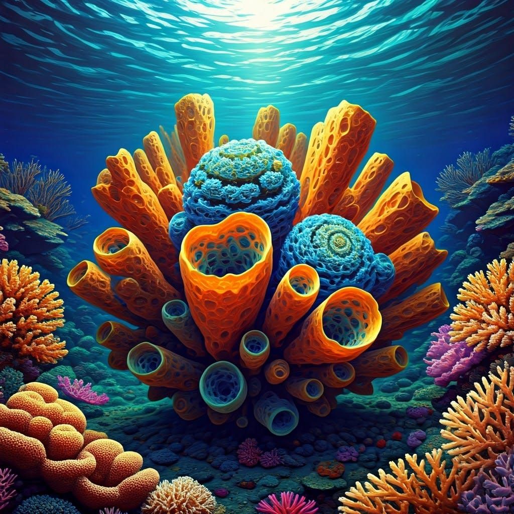 Hyper-Detailed Oil Painting of Sierpinski Sponge Fractal in ...