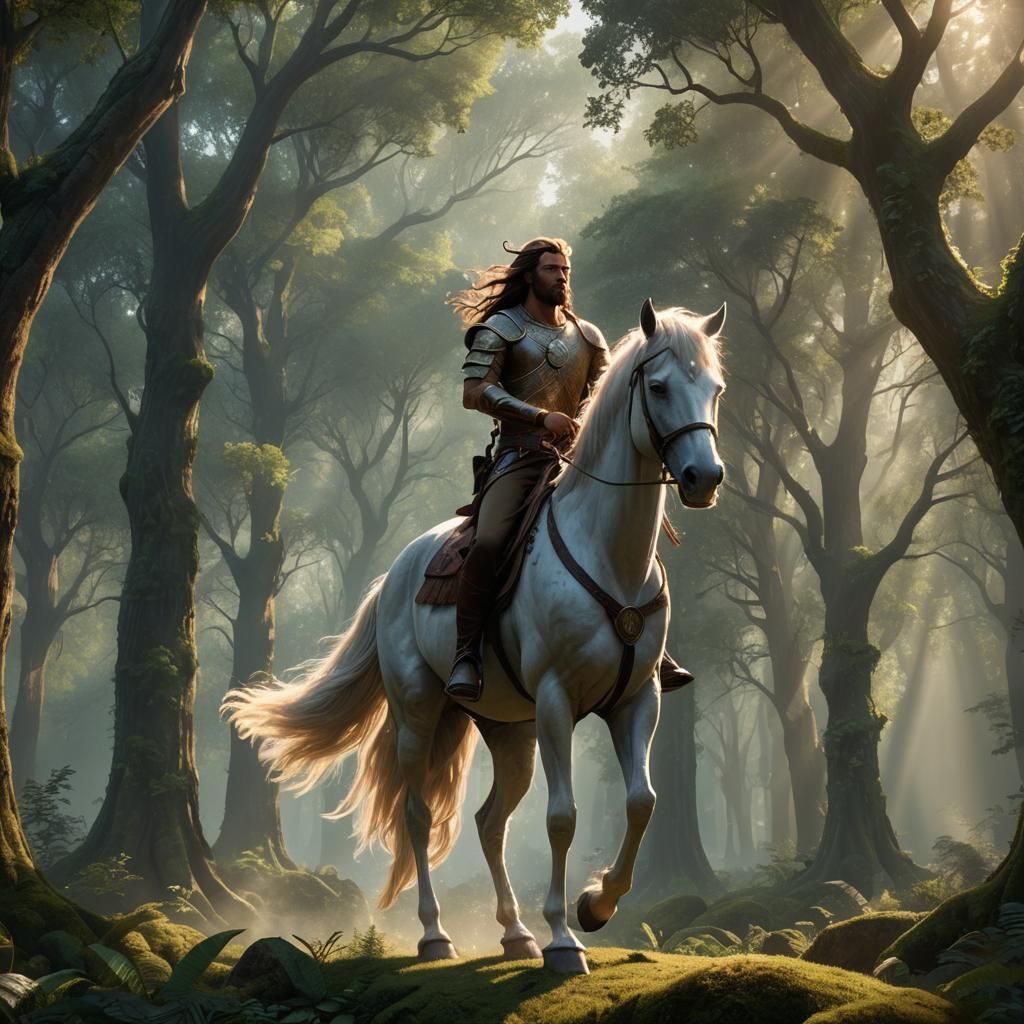 Centaur in Sunlit Forest: 3D Digital Art