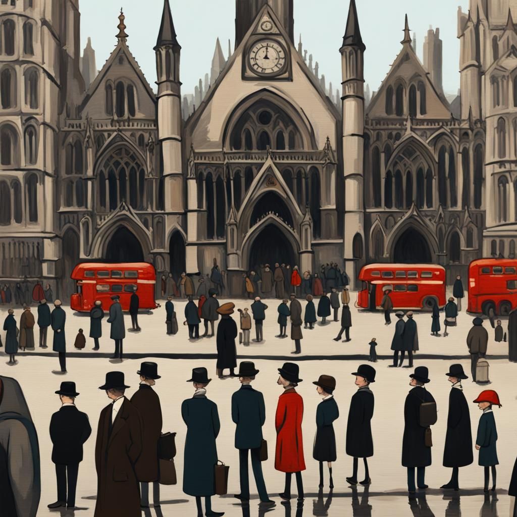 Post Office Victims in Lowry-esque Painting