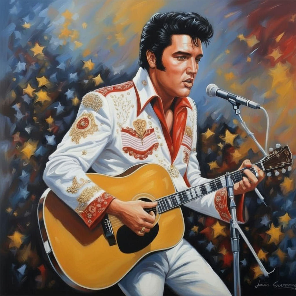 Elvis Presley Portrait in Oil, Gurney Style