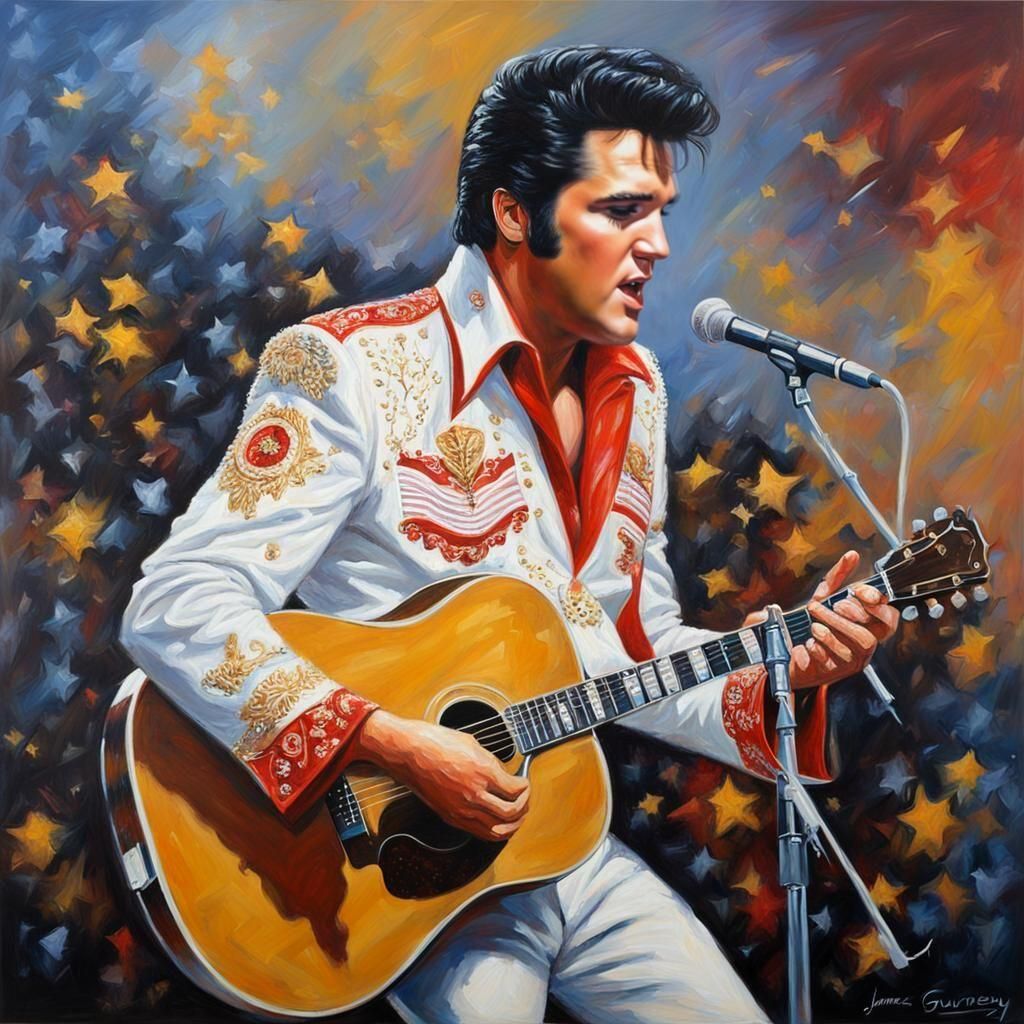 Elvis Presley Portrait in Oil, Gurney Style