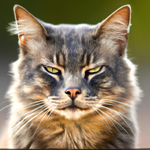 Sinister Sleeping Cat-Horse Portrait by Rutkowski