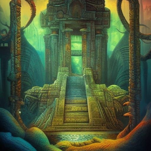 Mysterious Lost City Illustration: Secrets and Adventures