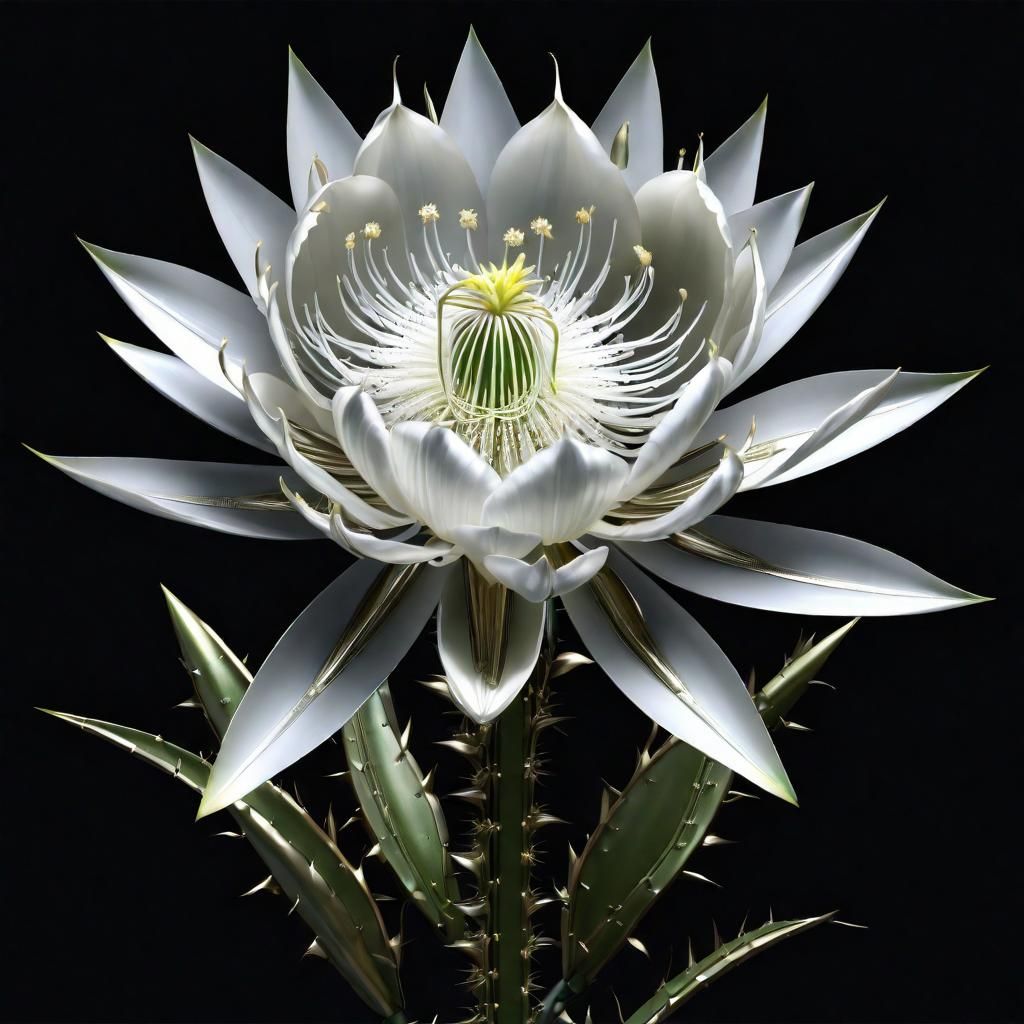 metal flowers night-blooming cereus blooming in the night ph...
