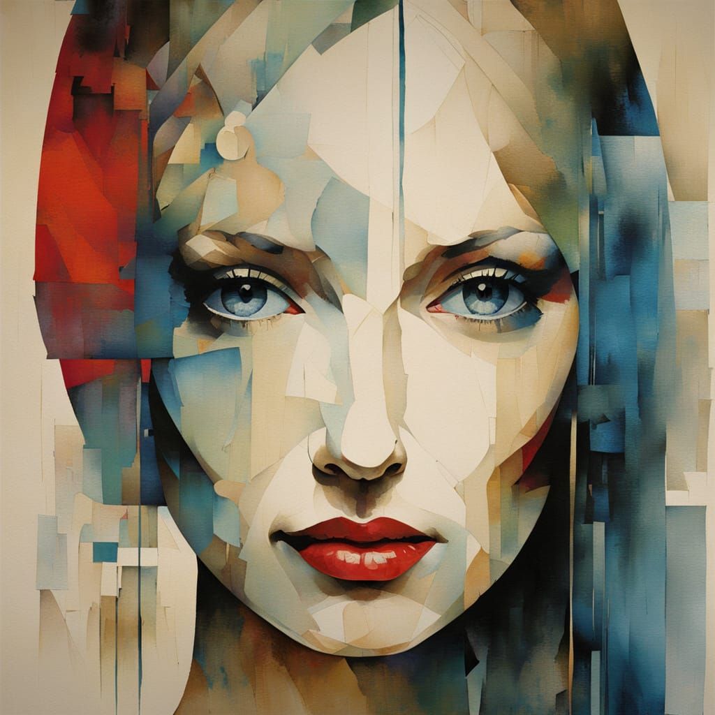 Surreal Harmony in Arnolfini Portrait Inspired Abstraction