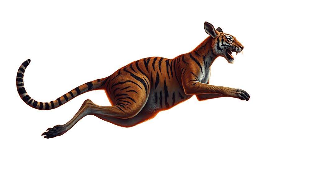 Kangaroo-Tiger Hybrid Leaping