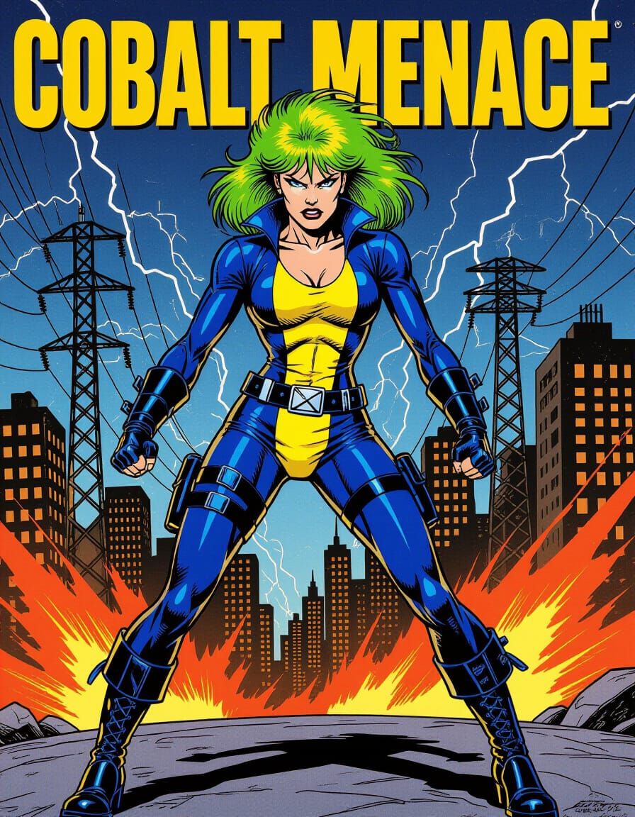 Cobalt Heroine: Hyper-Expressive Comic Book Art