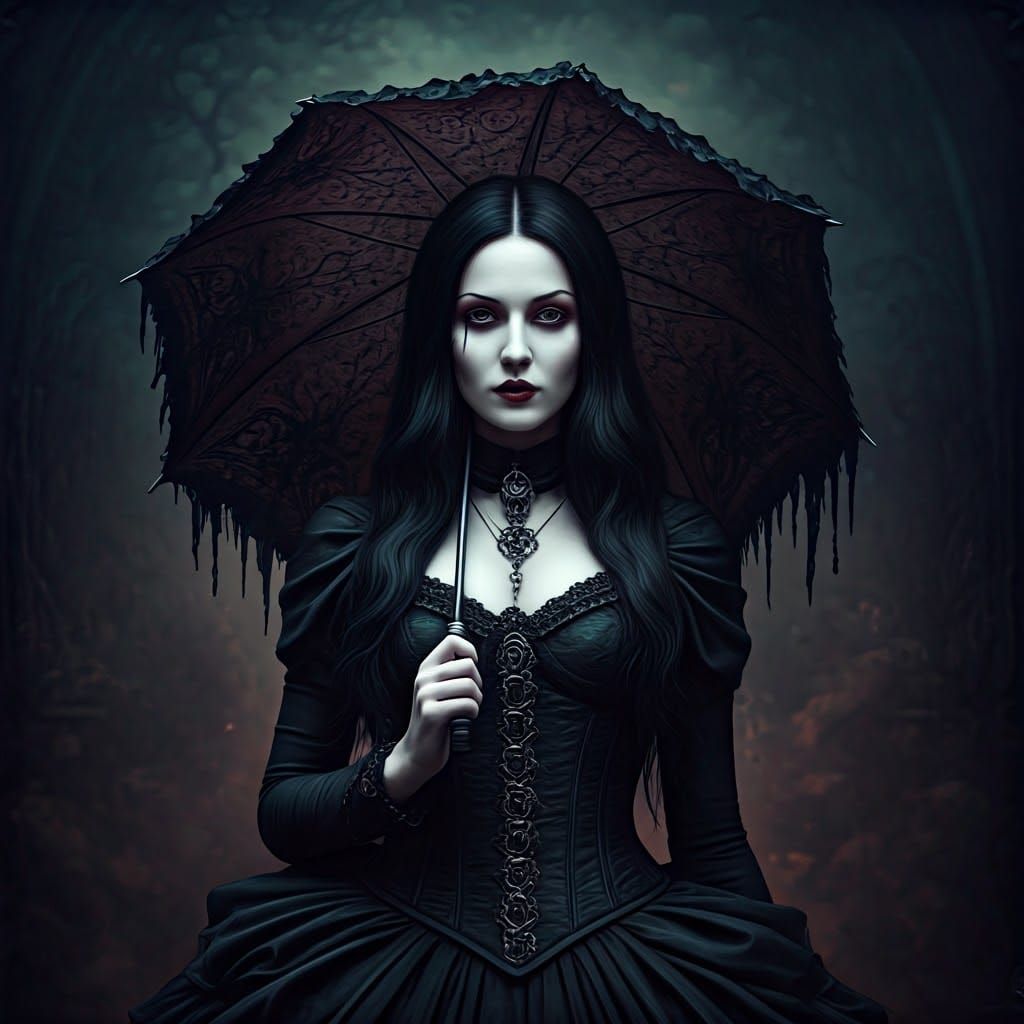 Goth Death of the Endless in Intricate, Mysterious Attire