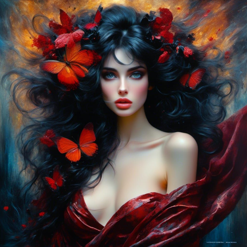 Gothic Oil Painting of a Beautiful Spanish Woman