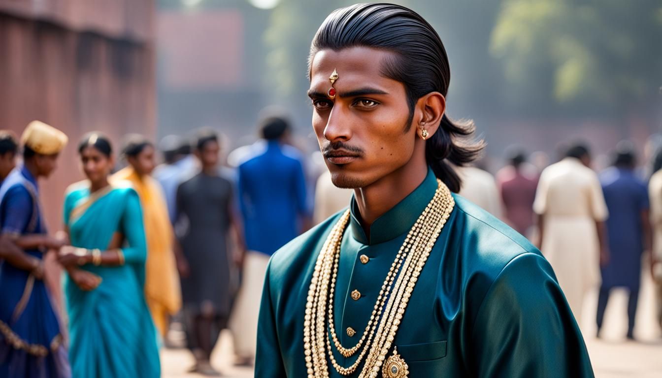 Teenage Indian Male in Royal Attire