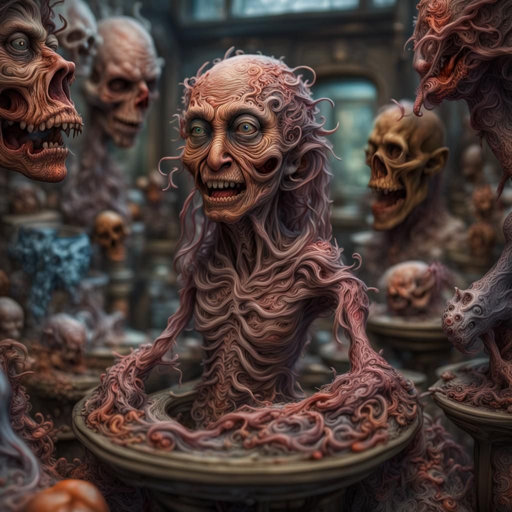 Miniature Horror: Intricate Glistening Photograph