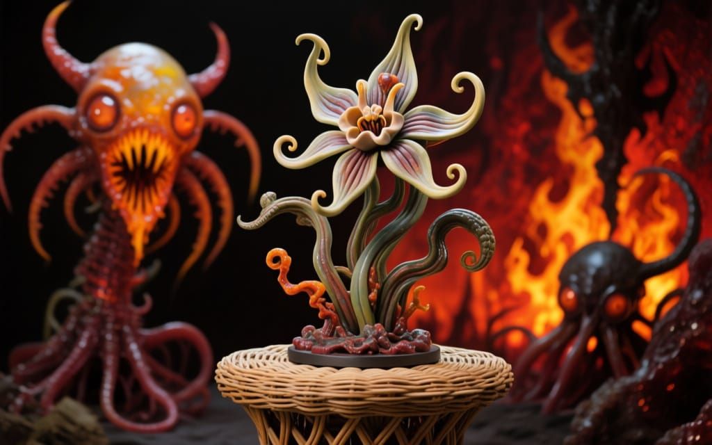 Hydnora Sculptural Assemblage Decorative Brimstone, Hellcore...