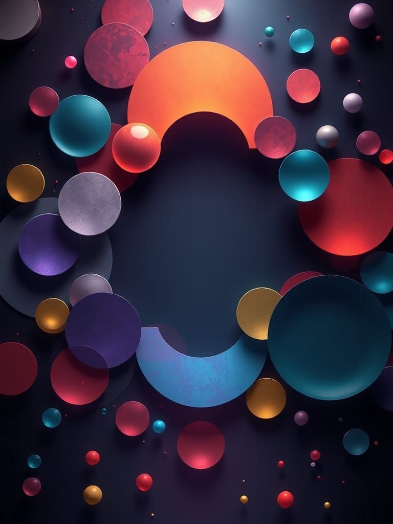 Abstract Circles in Detailed Matte Painting
