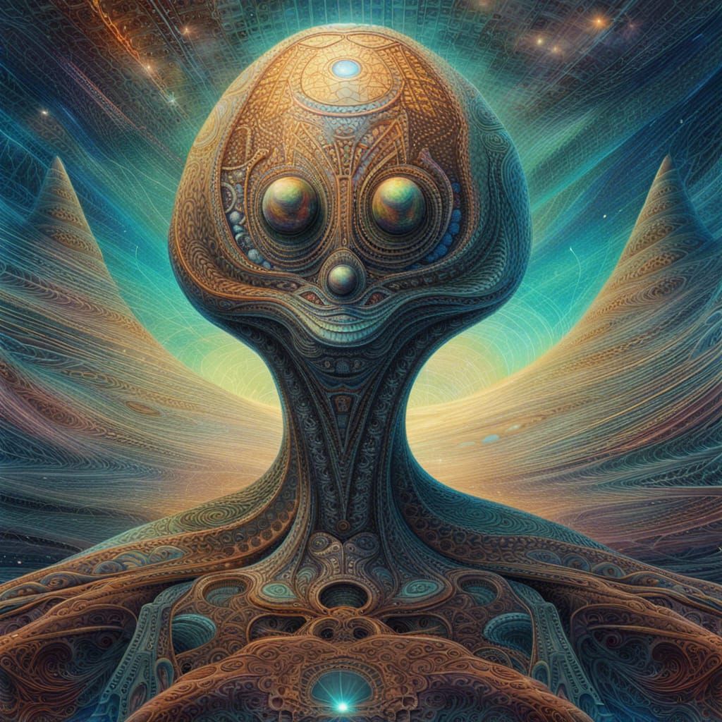 Extraterrestrial Civilizations and UFOs in Beksinski Style