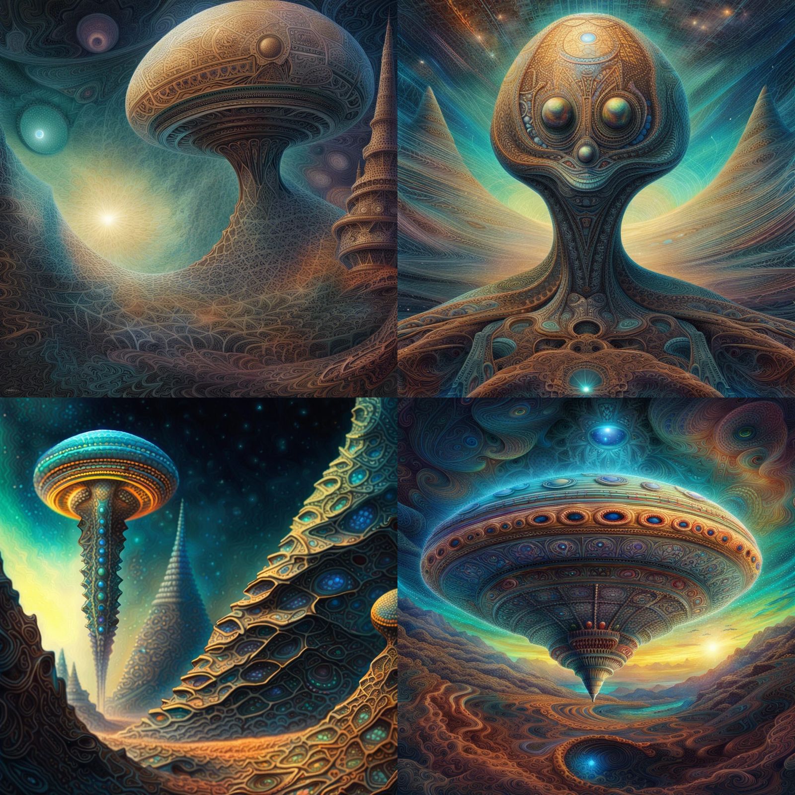 Extraterrestrial Civilizations and UFOs in Dark Surrealism