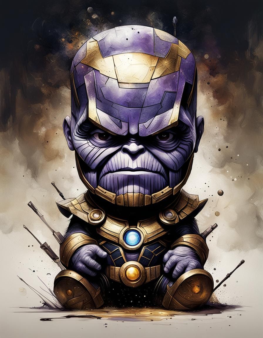 Demonic Cyborg Bear Portrait in Volcanic Hyperspace