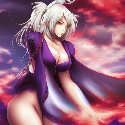 Anime Style Nude Girl Key Visual Manga Art