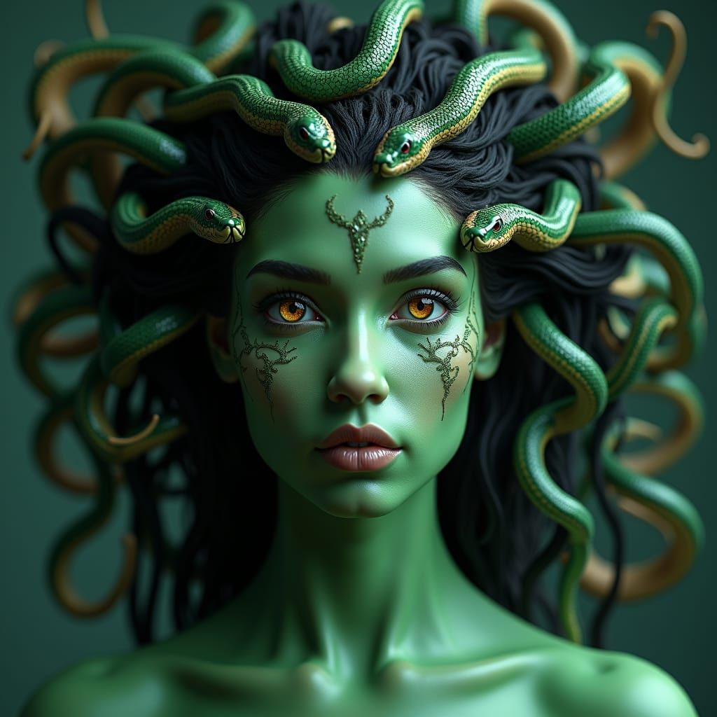Regal Medusa with Snakes, Cinematic Still