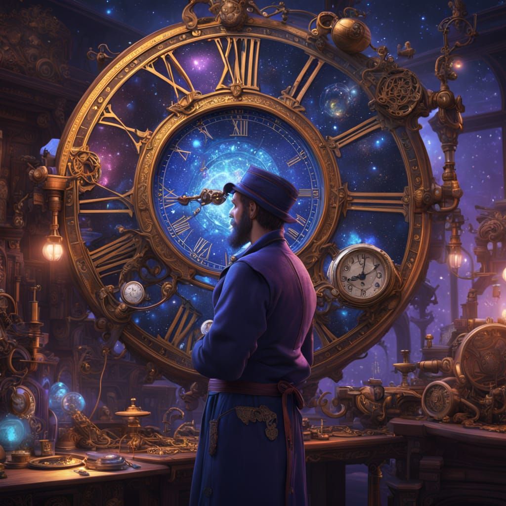 Celestial Clockmaker Assembles Stardust Timepieces: Fantasy ...