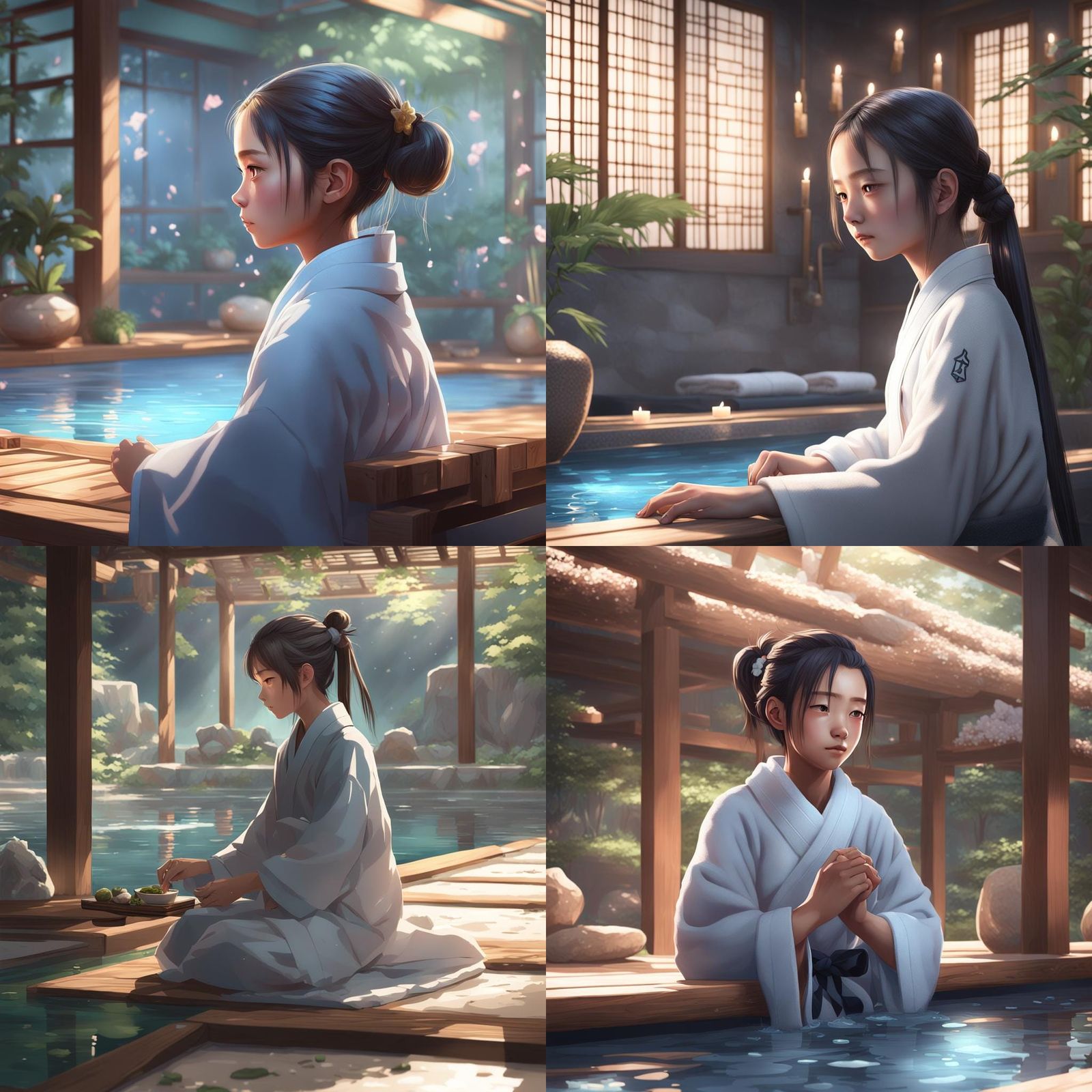 Anime Style: Girl at the Spa