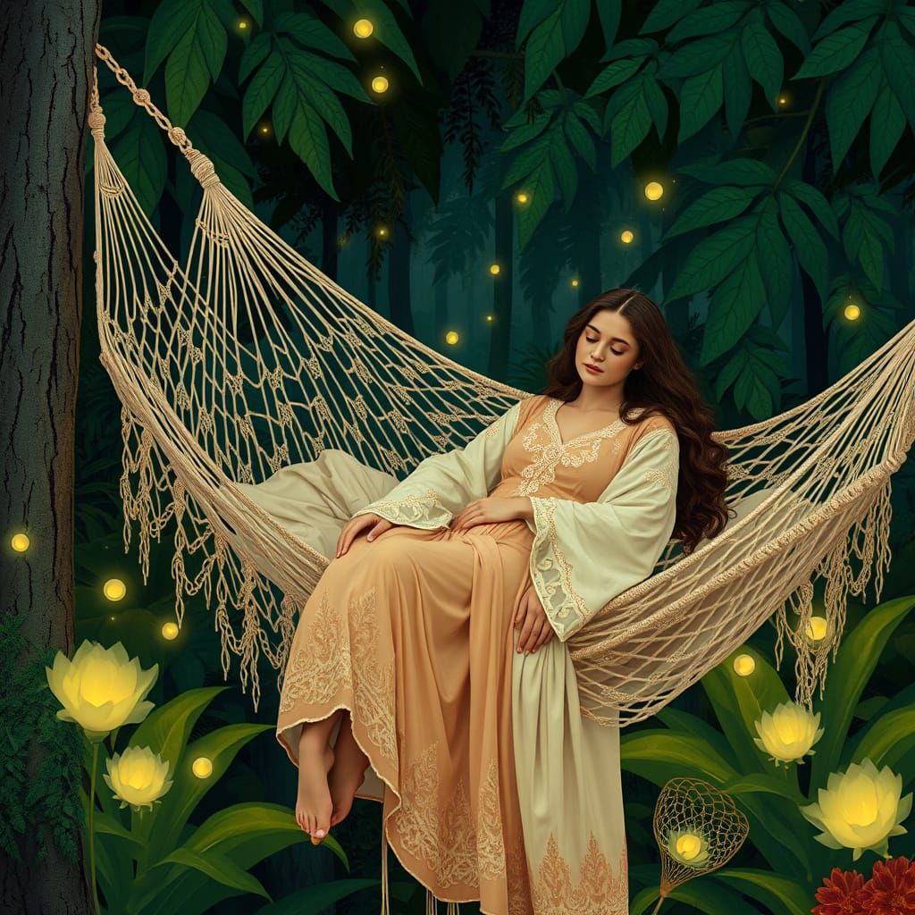 Kerana, Guaraní Dream Goddess in Art Nouveau Style