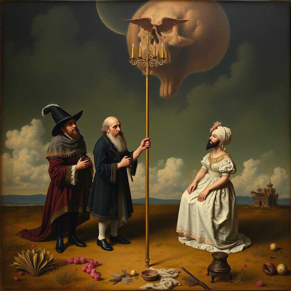 Surreal Pilgrimage in Pop Surrealist Style