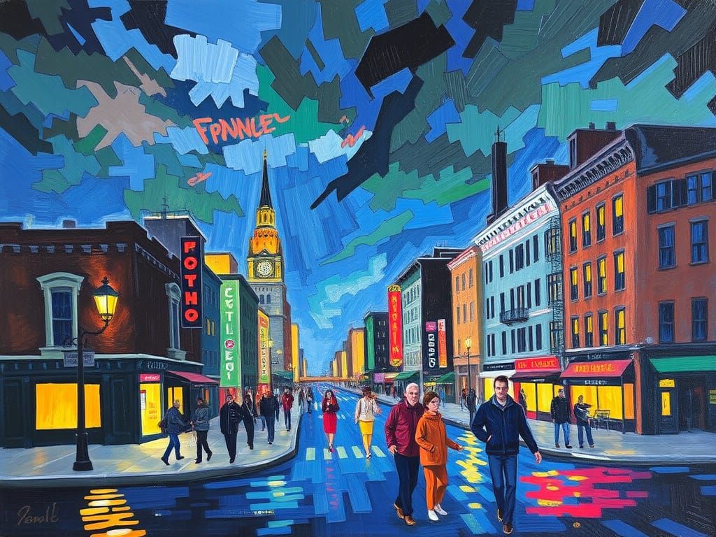 Downtown in Expressionist Style