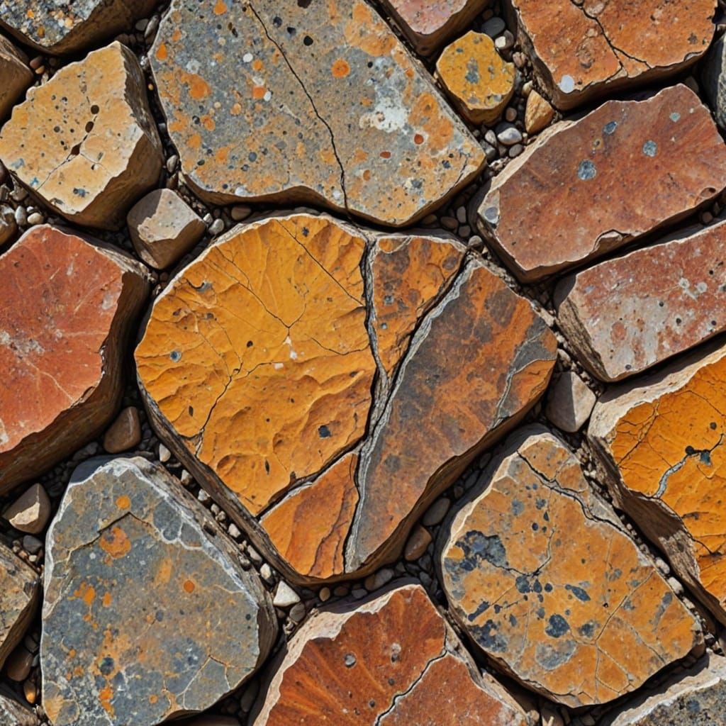 Macro Texture Art: Vibrant Expressionism in Stone