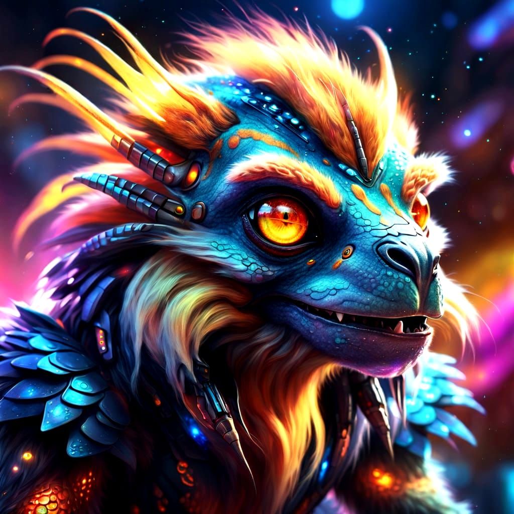 Detailed Furry Alien Creature in Surprising Form